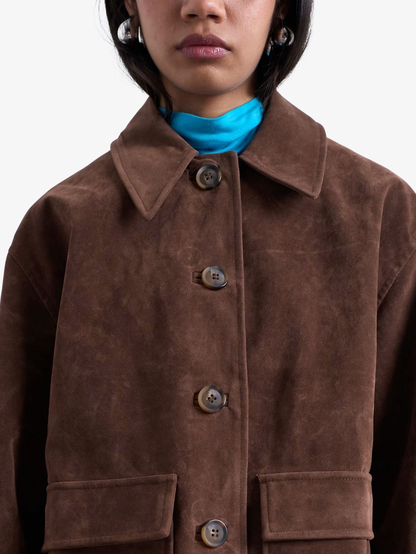 Faux Suede Boxy Jacket