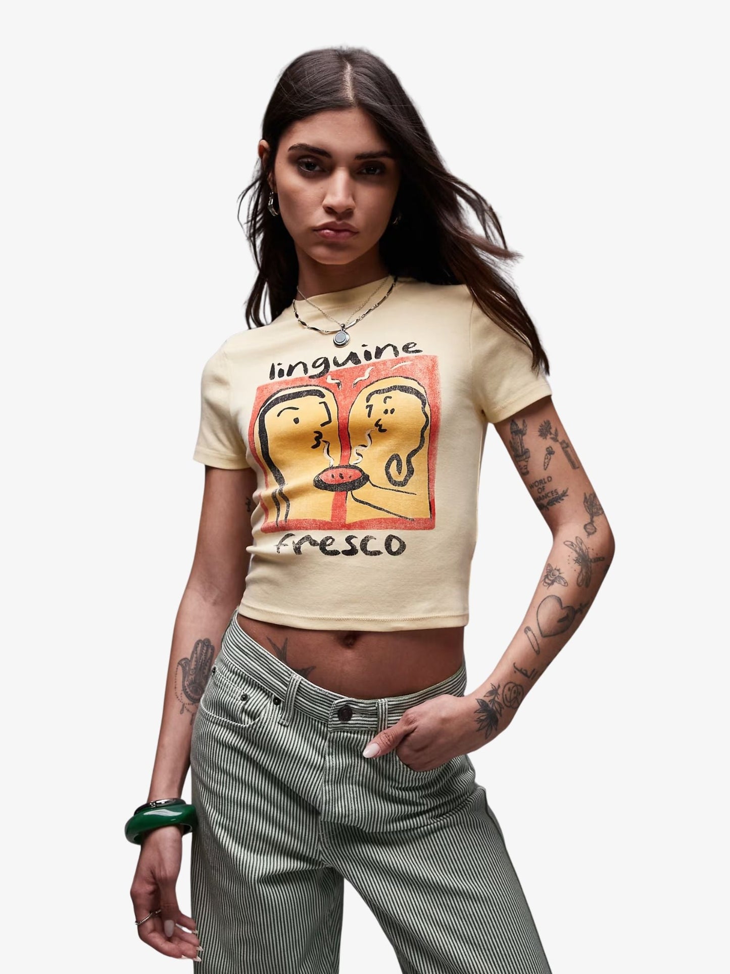 Graphic Linguine Baby Tee