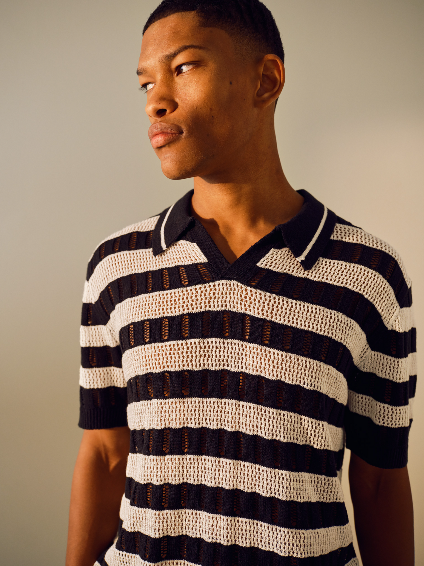Ladder Stitch Crochet Polo Shirt