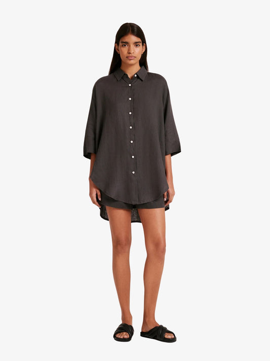 Lounge Linen Longline Shirt