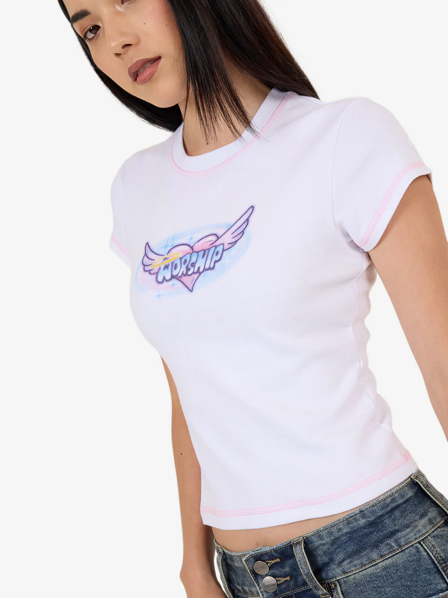 Not Your Angel Cap Sleeve Tee