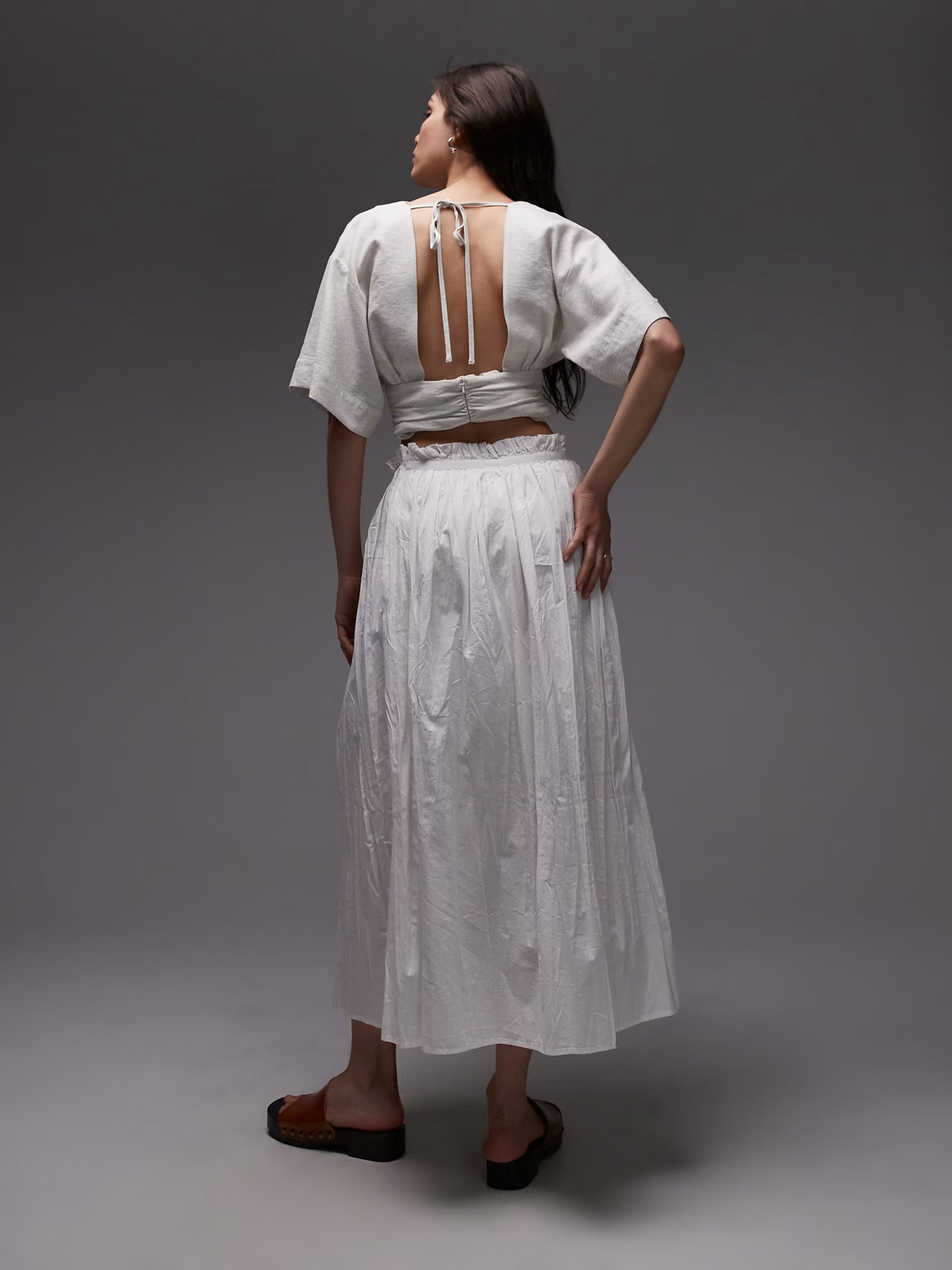 Crinkle Cotton Laundered Full Skirt