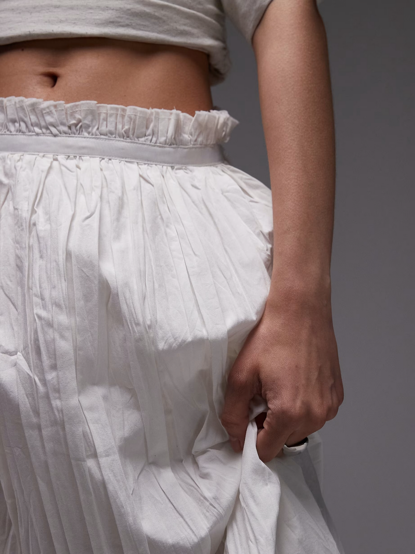 Crinkle Cotton Laundered Full Skirt