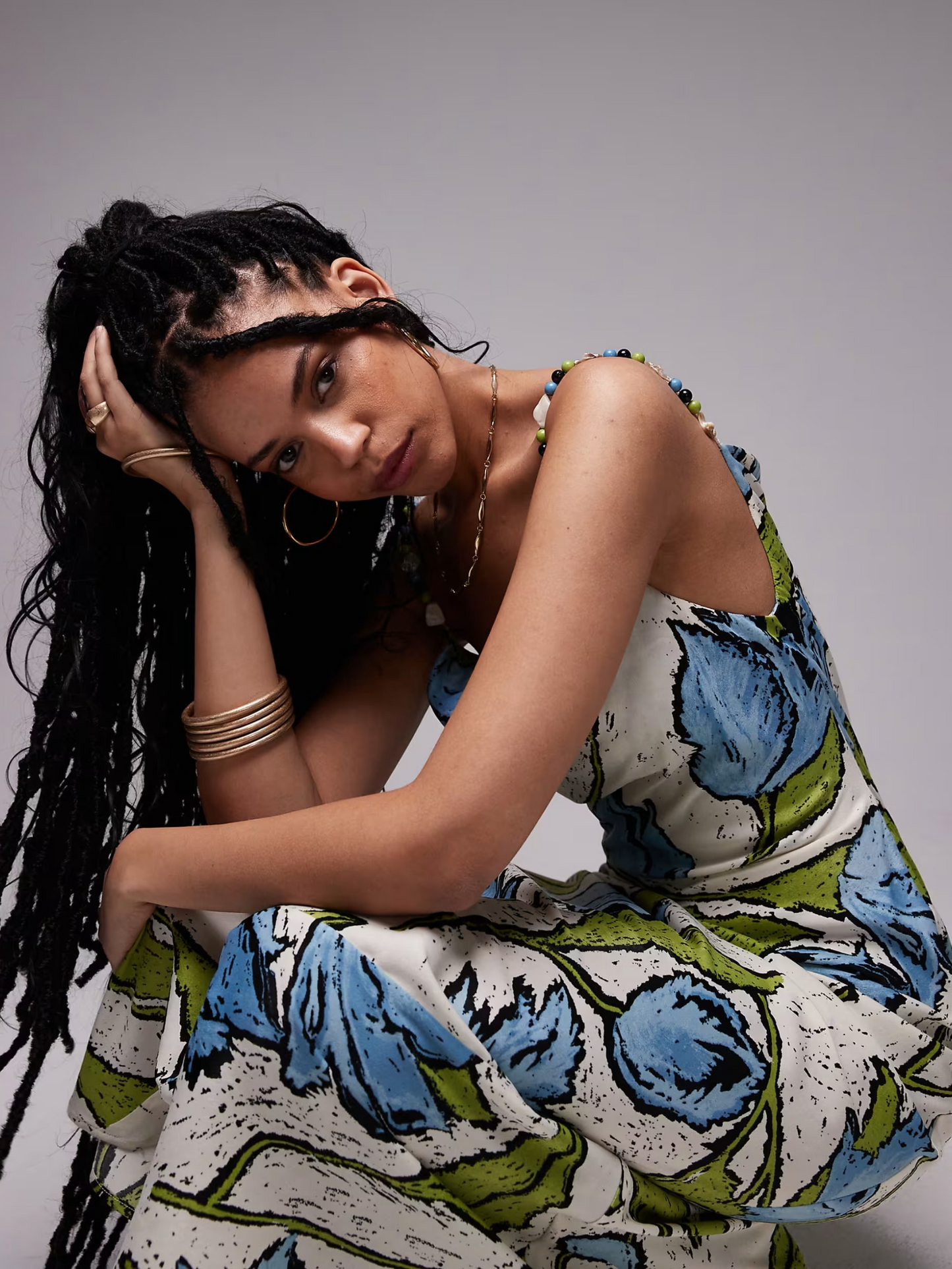 Cowl Neck Midi Slip Dress