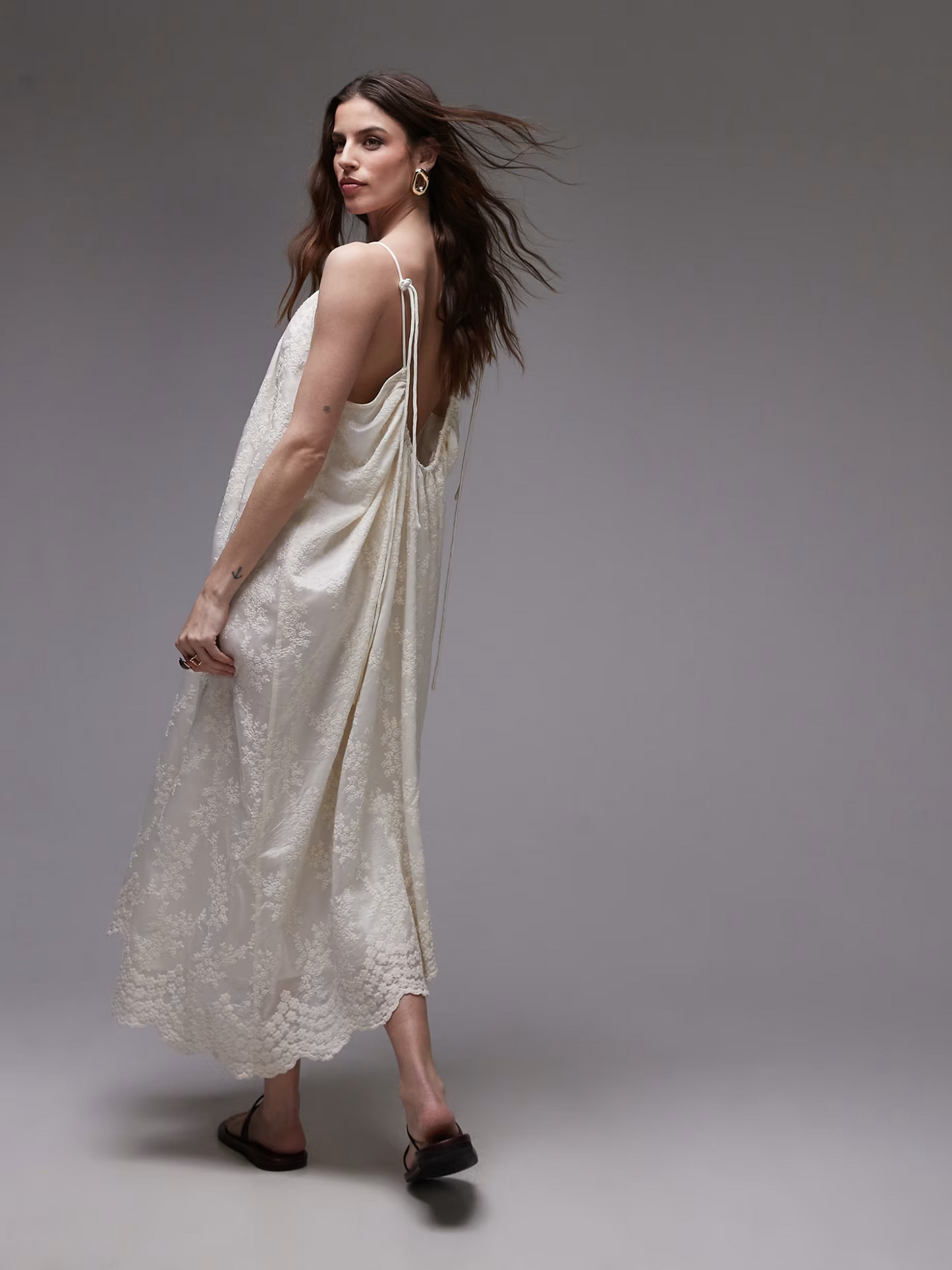 Embroidered Midi Dress