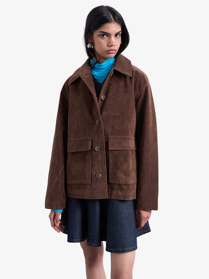 Faux Suede Boxy Jacket