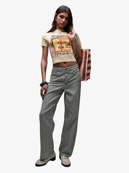 Graphic Linguine Baby Tee