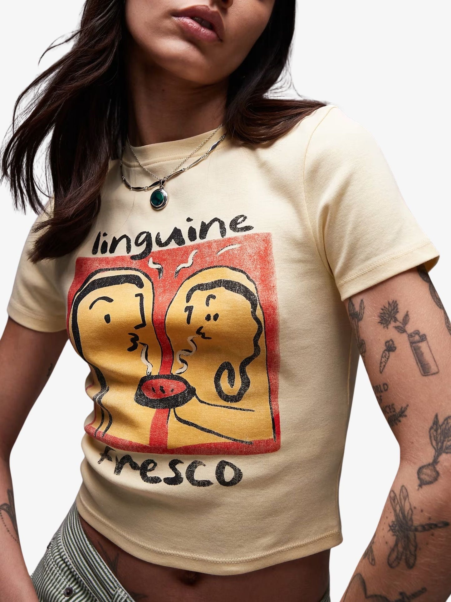 Graphic Linguine Baby Tee