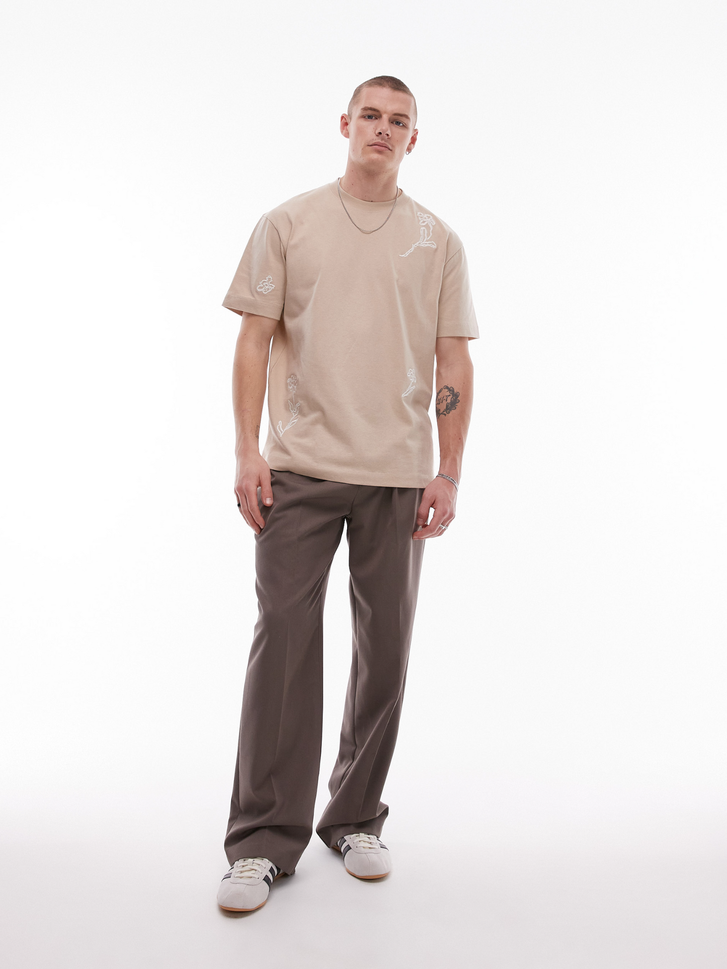 Oversized Floral Embroidery Shirt