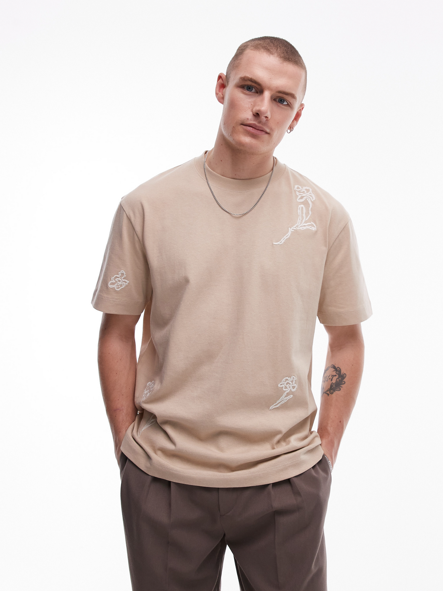 Oversized Floral Embroidery Shirt