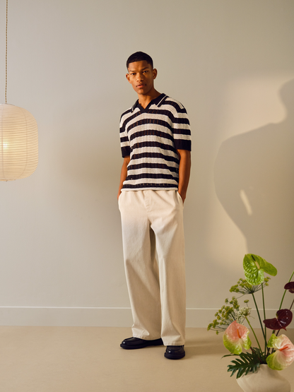 Ladder Stitch Crochet Polo Shirt