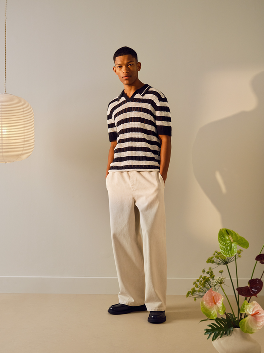 Ladder Stitch Crochet Polo Shirt