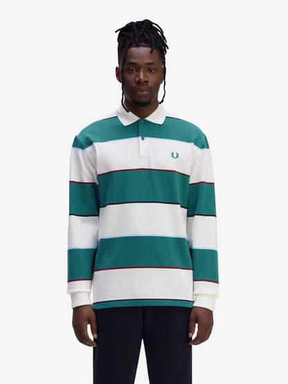 Heavyweight Jersey Striped Polo Shirt