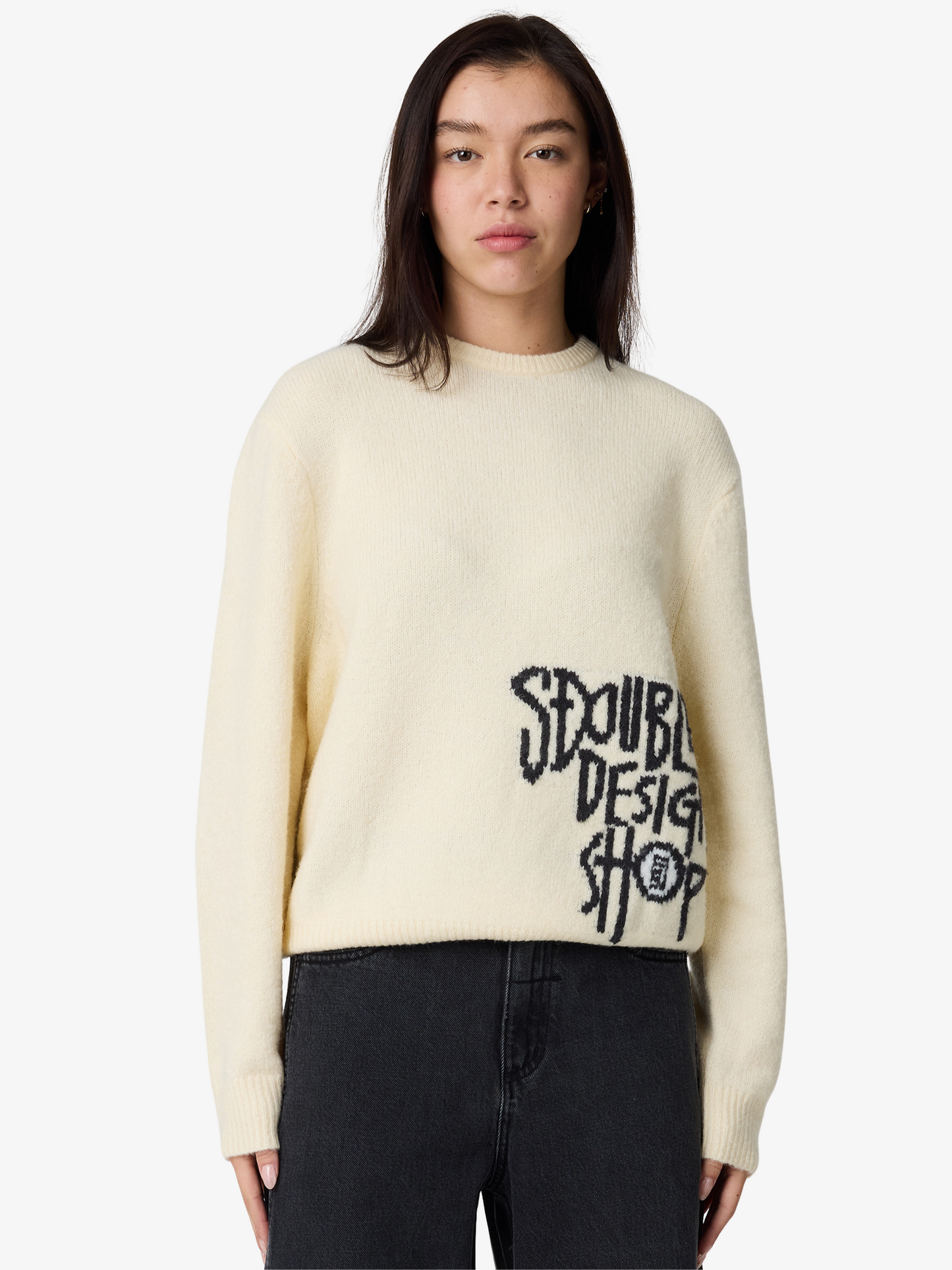 Placement Knit Womens Sweater