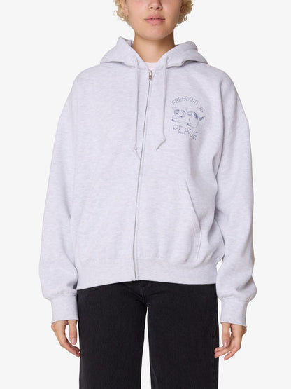 Peace Baggy Relaxed Zip Hood