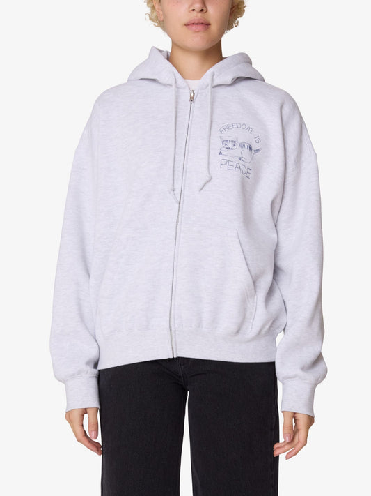 Peace Baggy Relaxed Zip Hood