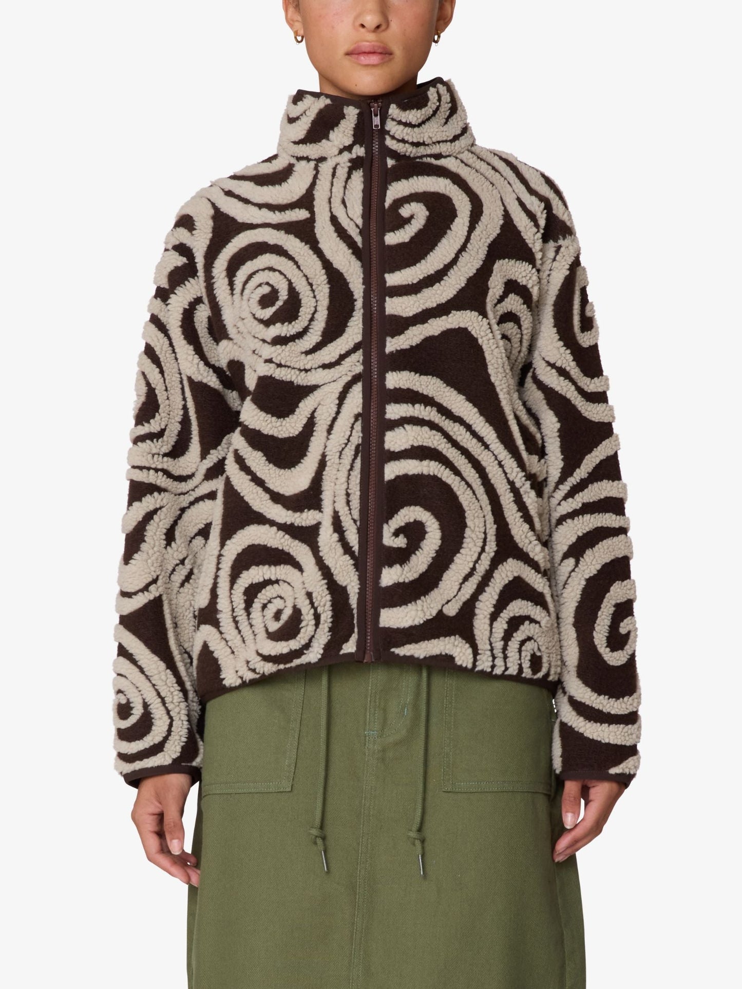 Swirls Jacquard Zip Jacket
