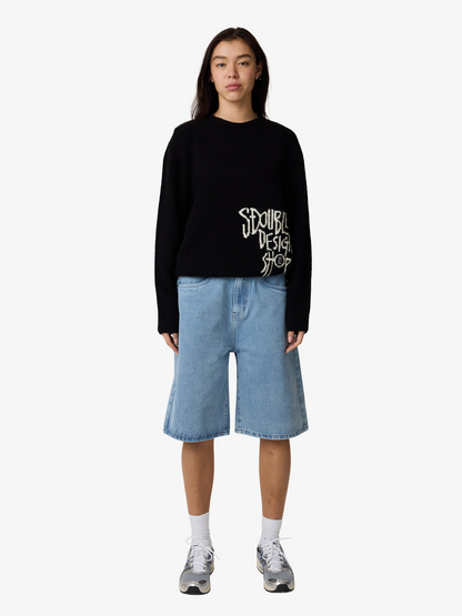 Placement Knit Womens Sweater