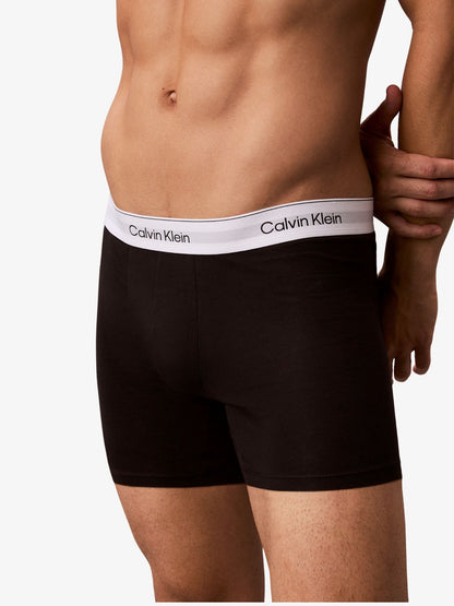 Icon Cotton Stretch Boxer Briefs (Black 3-Pack)