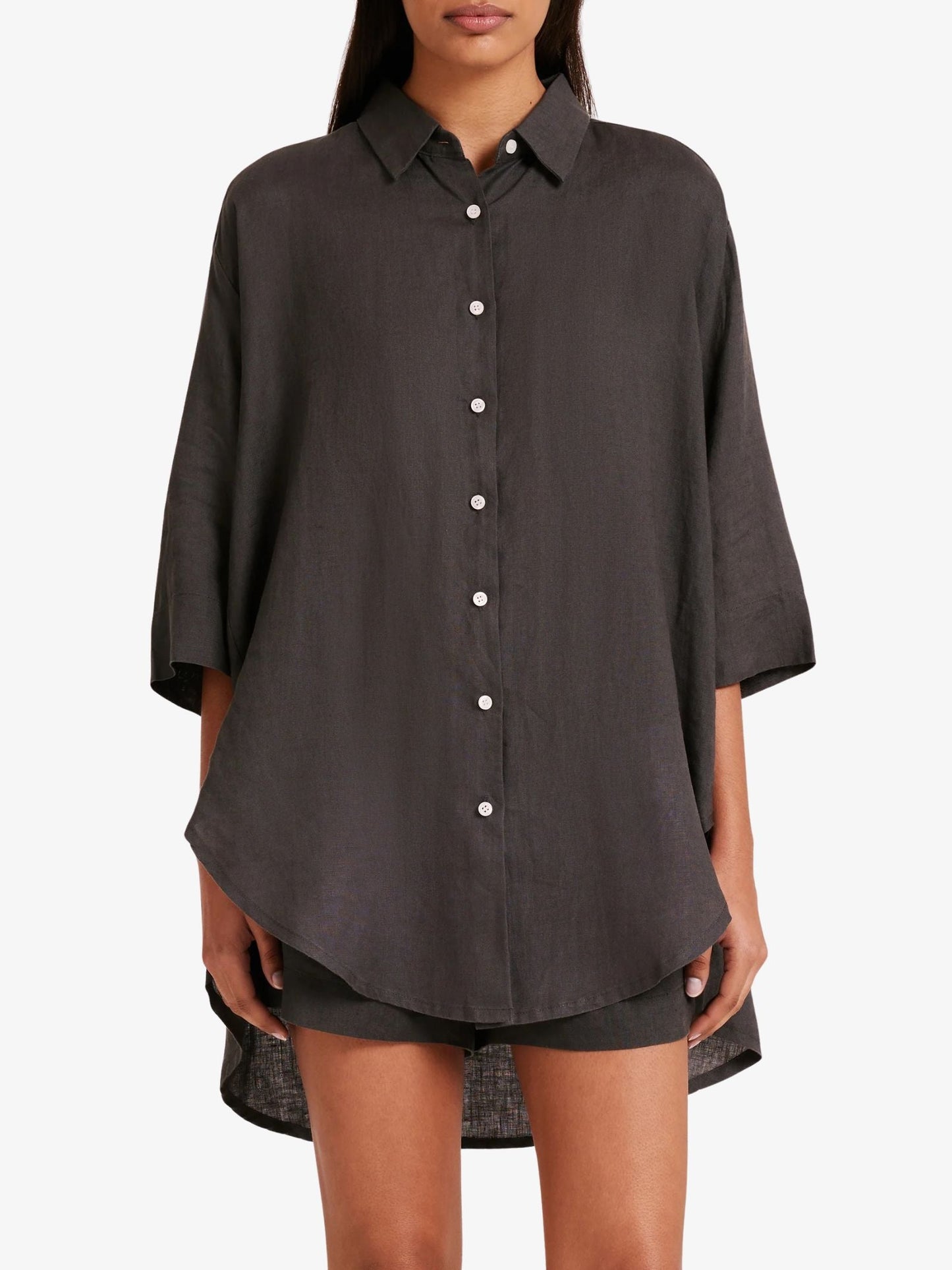 Lounge Linen Longline Shirt