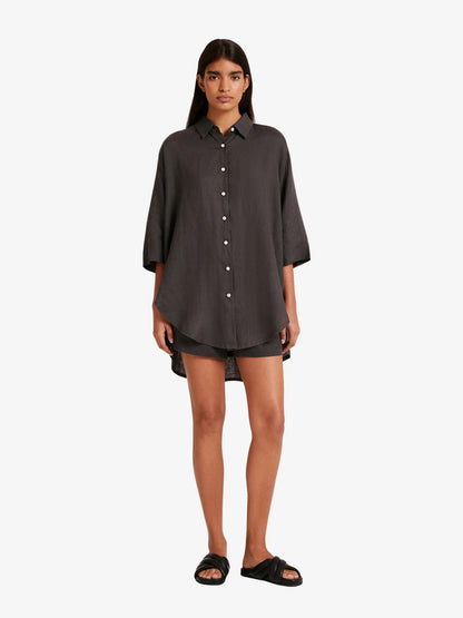 Lounge Linen Longline Shirt
