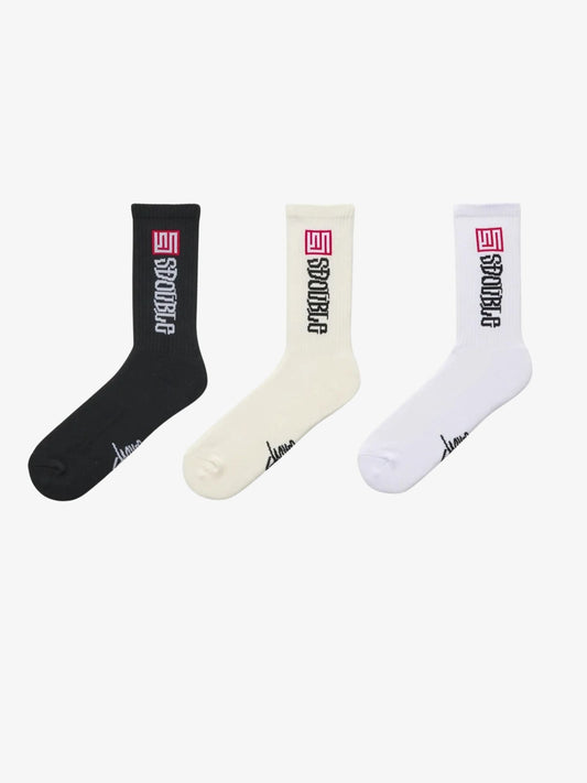 S Cube Mid Block 3 Pack Socks