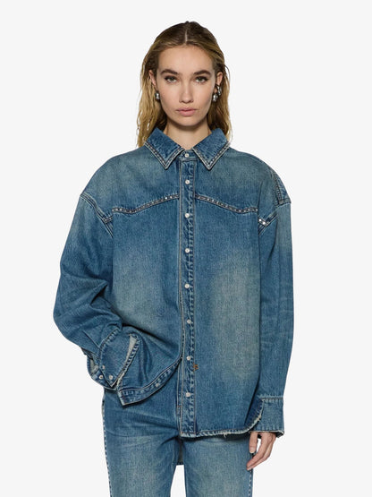 Oversized Studded Ls Shirt