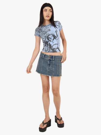 Not Your Angel Panelled Raglan Tee