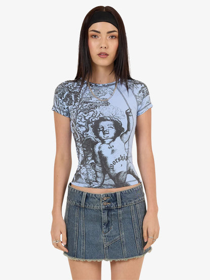 Not Your Angel Panelled Raglan Tee