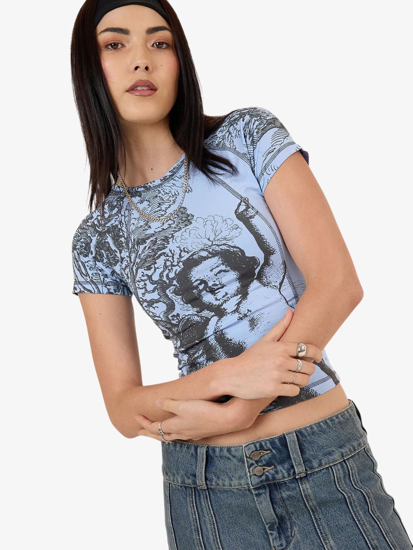 Not Your Angel Panelled Raglan Tee