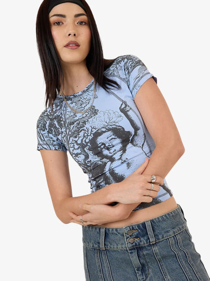 Not Your Angel Panelled Raglan Tee