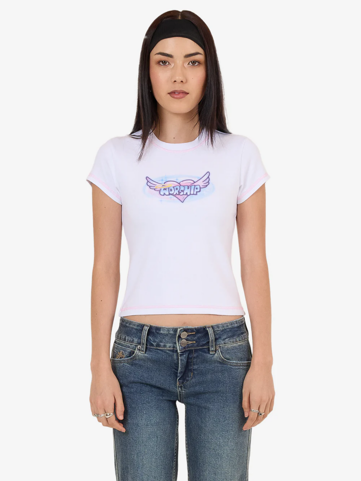 Not Your Angel Cap Sleeve Tee