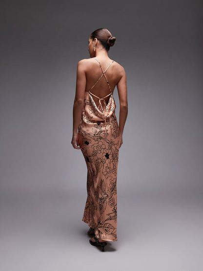 Cowl Maxi Slip Dress