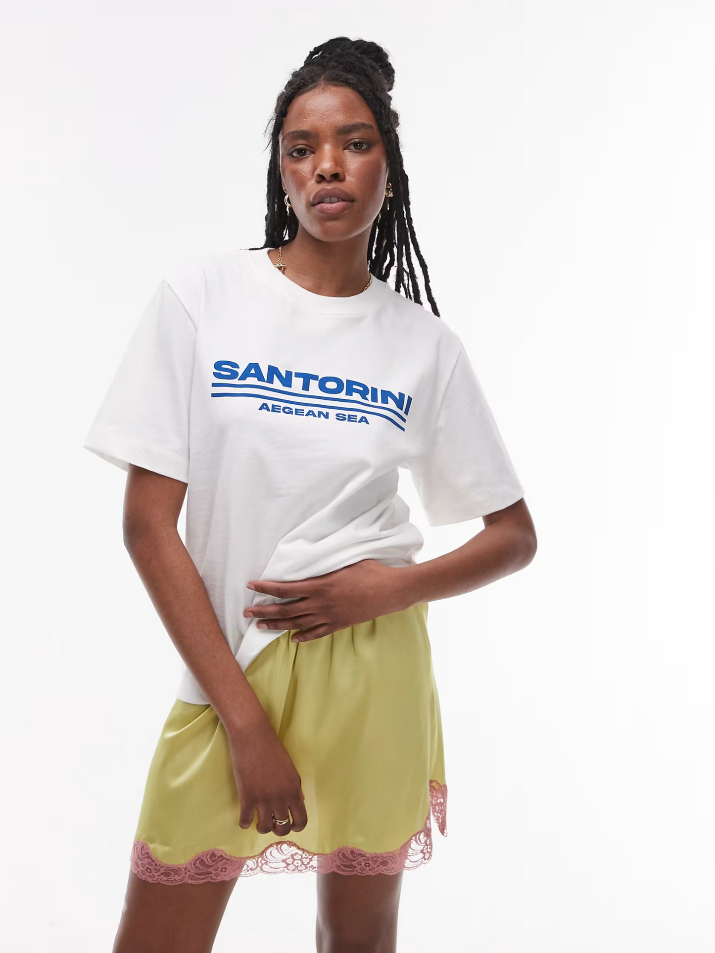 Satin Lace Mini Skirt