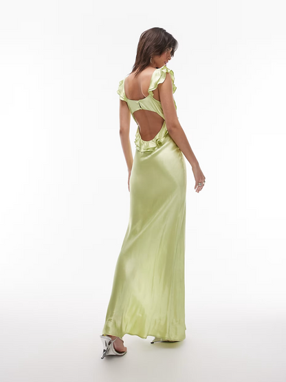 Ruffle Shoulder Slip Dress