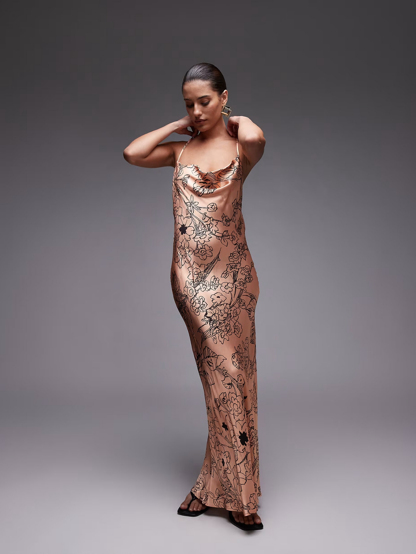 Cowl Maxi Slip Dress