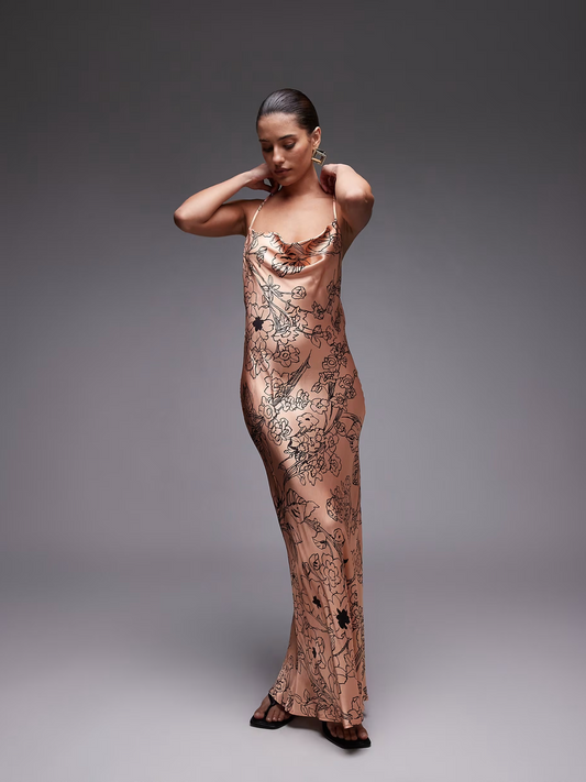 Cowl Maxi Slip Dress